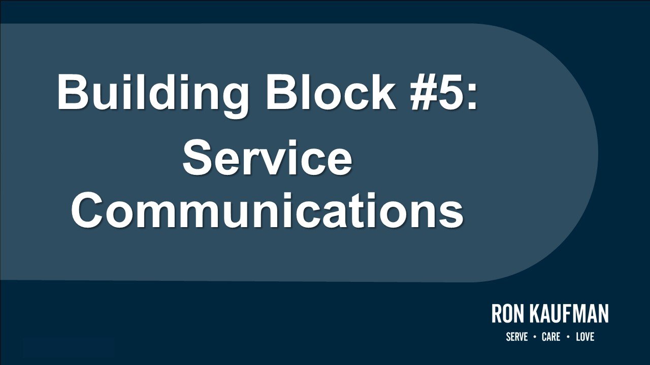 Building Block #5 Service Communications