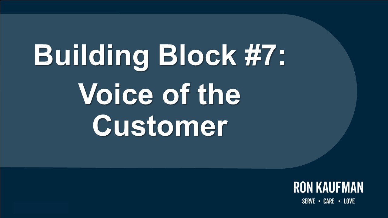 Building Block #7 Voice of the Customer