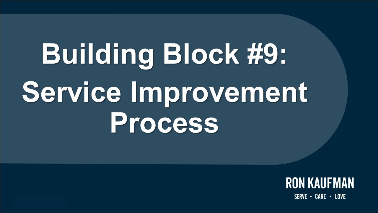 Building Block #9 Service Improvement Process